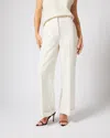 Adrienne Landau Wide Leg Cuffed Trouser Pant In White