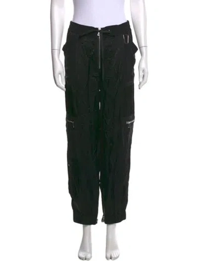 Pre-owned Adrienne Landau Wide Leg Pants In Black