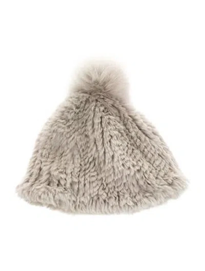 Pre-owned Adrienne Landau Winter Hat In Neutral