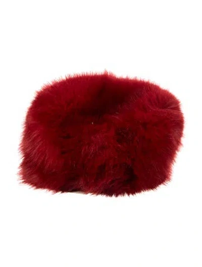 Pre-owned Adrienne Landau Winter Hat In Red