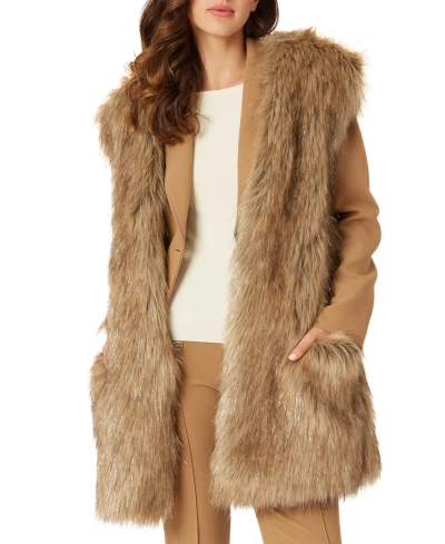 Adrienne Landau Women's Faux-fur Vest In Natural