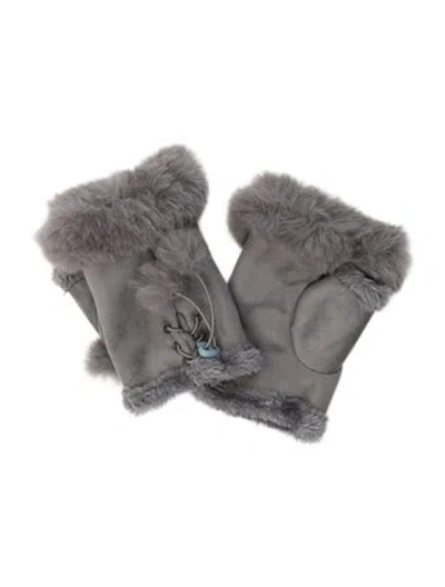 Pre-owned Adrienne Landau Women's Polyester Gloves W/tags In Grey