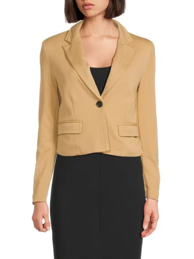 Adrienne Landau Women's Single Button Blazer In Cornstalk