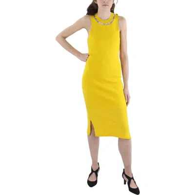 Adrienne Landau Womens Embellished Knit Midi Dress In Multi