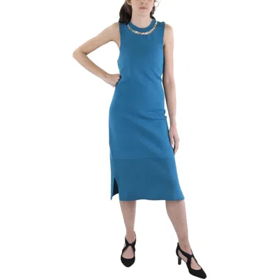 Adrienne Landau Womens Embellished Knit Midi Dress