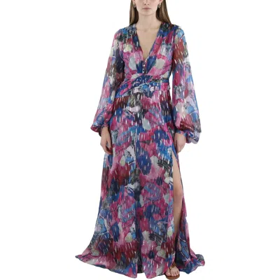 Adrienne Landau Womens Metallic Full Length Maxi Dress In Multi