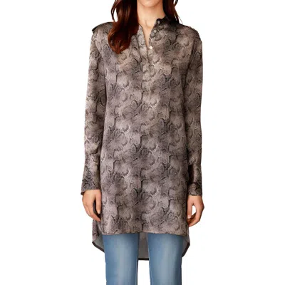 Adrienne Landau Womens Printed Satin Tunic Top