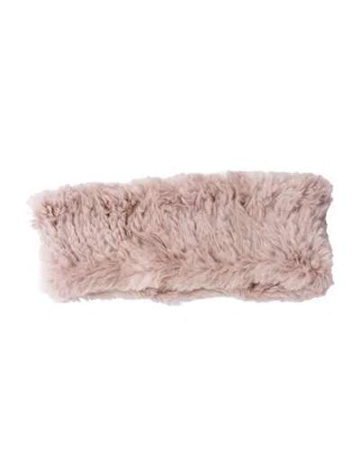 Pre-owned Adrienne Landau Womens' Rabbit Fur Headband In Pink