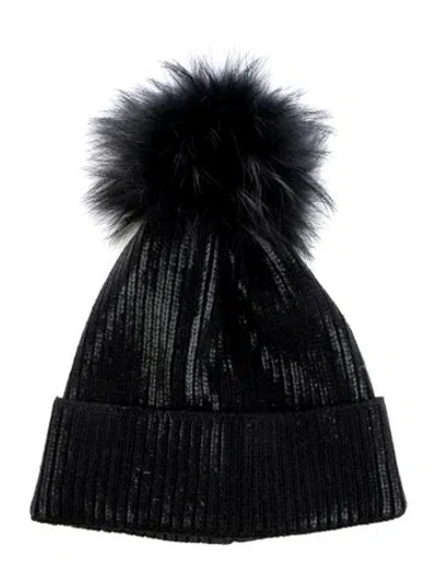 Pre-owned Adrienne Landau Womens' Winter Hat In Black