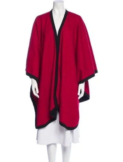 Pre-owned Adrienne Landau Wool V-neck Sweater In Red