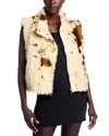 Adrienne Landau Wynn Printed Faux Fur Vest In Neutral