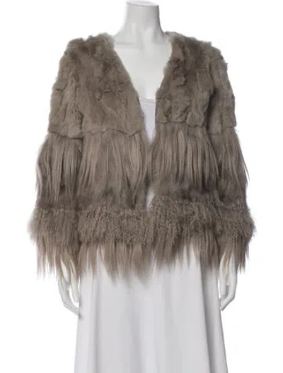 Pre-owned Adrienne Landau X Anna Sui Faux Fur Jacket In Neutral