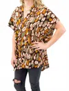Adrienne Leopard V-neck Top In Bold Pattern In Multi
