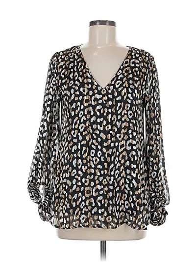 Pre-owned Adrienne Long Sleeve Blouse In Black
