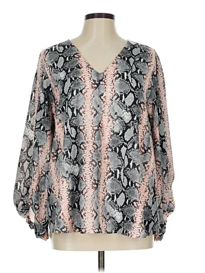 Pre-owned Adrienne Long Sleeve Blouse In Pink