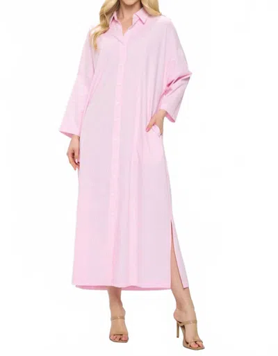 Adrienne Regan Stripe Dress In Pink