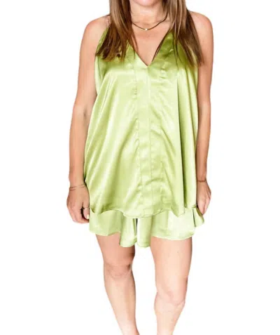 Adrienne Roxy Print Panel Front Tank In Kiwi In Green