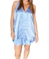 Adrienne Roxy Top In Chambray In Blue