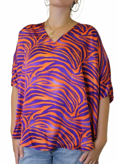 Adrienne Sadie Fight Tigers Oversized Top In Multi