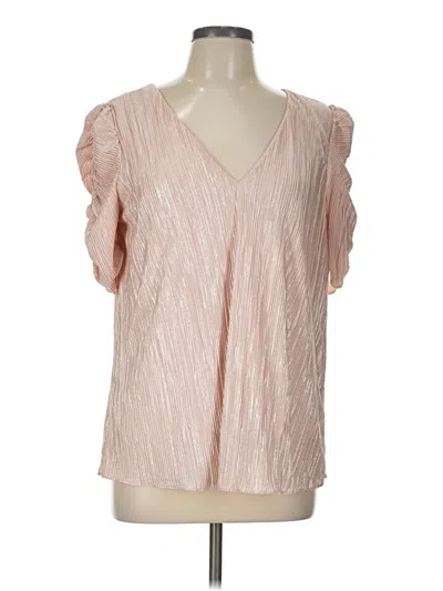 Pre-owned Adrienne Short Sleeve Blouse In Pink