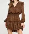 Adrienne Silk Mini Dress In Brown In Brown