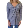 Adrienne Skye Top In Navy Ten Stripe In Multi