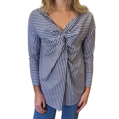 Adrienne Skye Top In Navy Ten Stripe In Multi