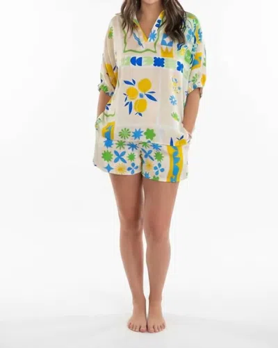 Adrienne Sloan Collared Top In Multi