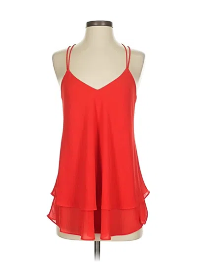 Pre-owned Adrienne Tank Top Red Halter Neckline Tops