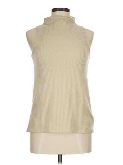 Pre-owned Adrienne Thermal Top Tan Turtleneck Tops