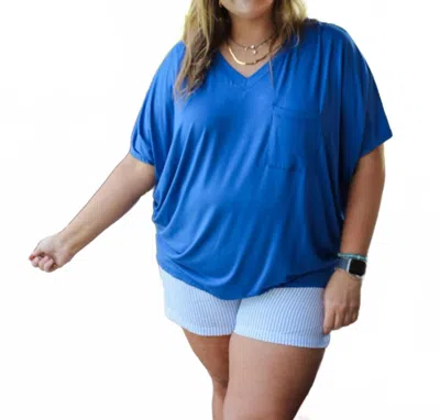 Adrienne Think It Through Pocket Top In Royal