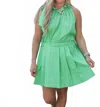Adrienne Vacay Countdown Bridget Ruffle Tank In Green Apple In Green