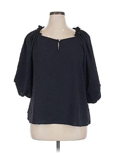 Pre-owned Adrienne Vittadini 3/4 Sleeve Blouse In Black