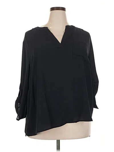 Pre-owned Adrienne Vittadini 3/4 Sleeve Blouse In Black