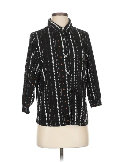 Pre-owned Adrienne Vittadini 3/4 Sleeve Blouse In Black
