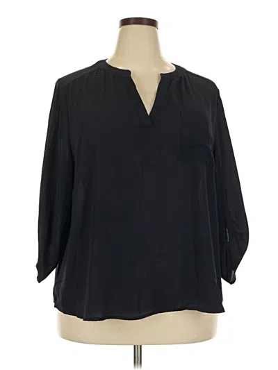 Pre-owned Adrienne Vittadini 3/4 Sleeve Blouse In Black