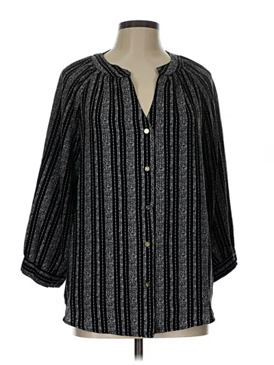 Pre-owned Adrienne Vittadini 3/4 Sleeve Blouse In Black