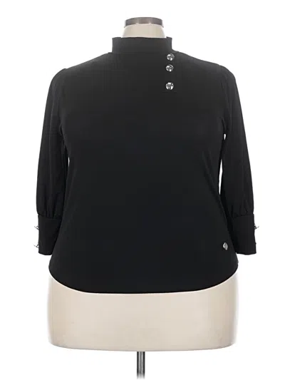 Pre-owned Adrienne Vittadini 3/4 Sleeve Blouse In Black