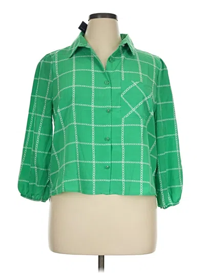 Adrienne Vittadini 3/4 Sleeve Blouse In Green