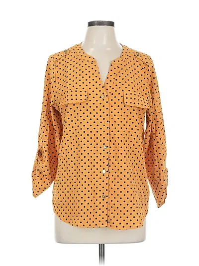 Pre-owned Adrienne Vittadini 3/4 Sleeve Blouse In Orange