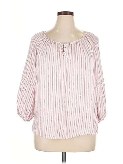 Pre-owned Adrienne Vittadini 3/4 Sleeve Blouse In Pink