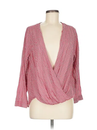 Pre-owned Adrienne Vittadini 3/4 Sleeve Blouse In Red