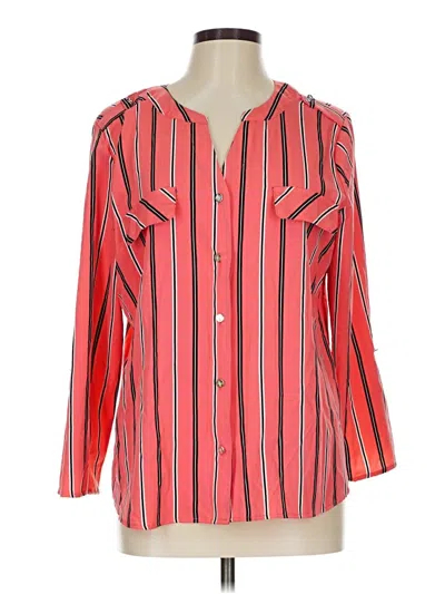 Pre-owned Adrienne Vittadini 3/4 Sleeve Blouse In Red