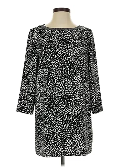 Pre-owned Adrienne Vittadini 3/4 Sleeve Top Black Boatneck Tops