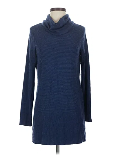 Pre-owned Adrienne Vittadini 3/4 Sleeve Top Blue Cowl Neck Tops