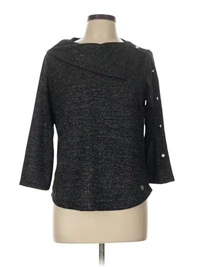 Pre-owned Adrienne Vittadini 3/4 Sleeve Top Gray Cowl Neck Tops
