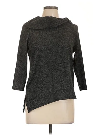 Pre-owned Adrienne Vittadini 3/4 Sleeve Top Gray Cowl Neck Tops