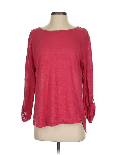 Pre-owned Adrienne Vittadini 3/4 Sleeve Top Red Boatneck Tops