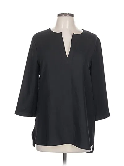 Pre-owned Adrienne Vittadini 3/4 Sleeve T-shirt In Black