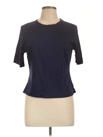 Pre-owned Adrienne Vittadini 3/4 Sleeve T-shirt In Blue
